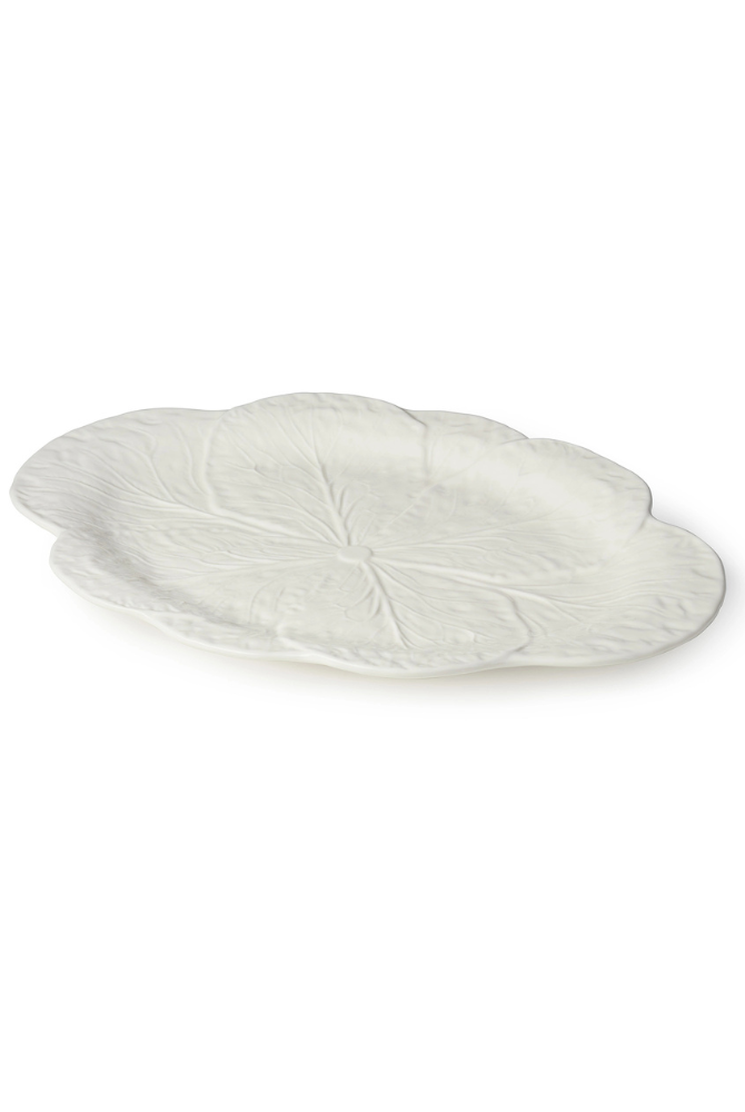 Le Jardin Cabbage 3-D Oval Platter in White