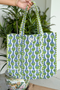 Green Blooms Quilted Tote Bag