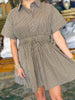 Eloise Pinstripe Dress in Brown