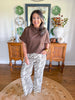 Arden Mock Neck Top in Brown
