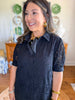Langley Eyelet Mini Dress in Black