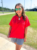 Stewart Simmons | MVP Rhinestone Tee in Red