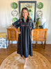 Desert Bloom Maxi Dress in Black