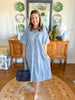Cottage Gingham Midi Dress in Navy