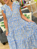 Mary Square Kari Dress | Pretty Petals Blue