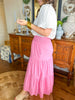 The Sadie Midi Skirt in Pink