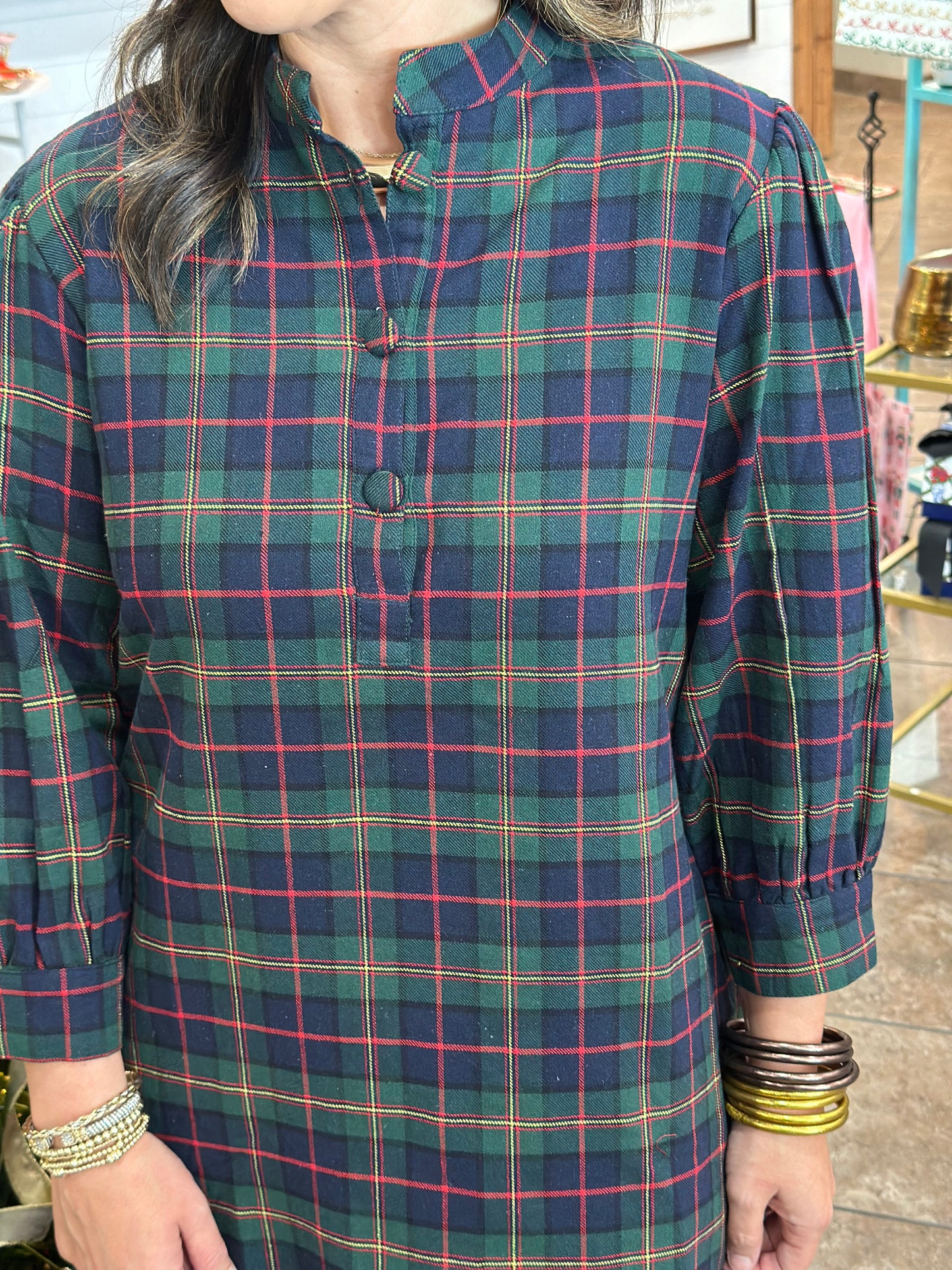 Victoria Dunn Natalia Dress in Evergreen Twill