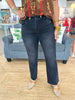 Brandy Mid Rise Crop Straight Jeans