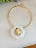 Chic White/Gold Shell Collared Necklace