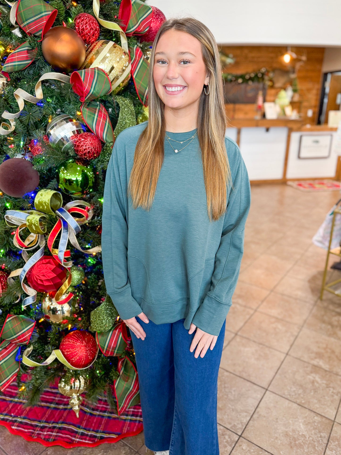 The Sloane Scuba Pullover in Ash Jade