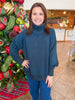 Snowfall Scuba Mock Neck Pullover in Teal Navy