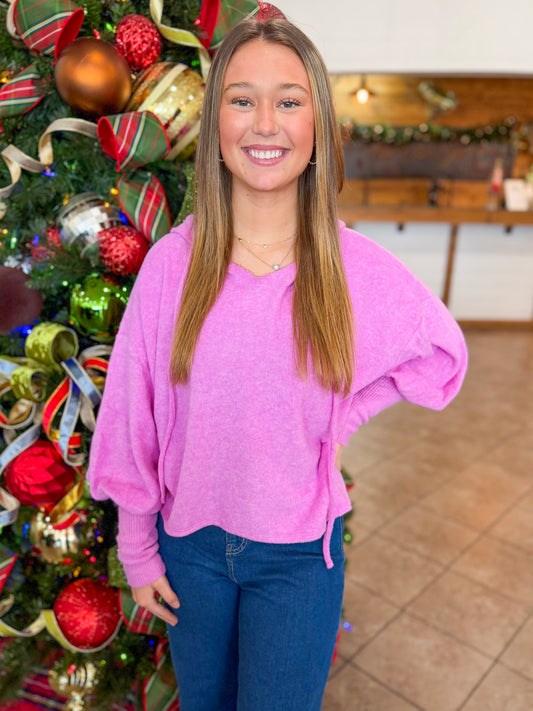 Winter Warmth Sweater in Bright Mauve