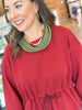 The Jetset Pullover Top in Burgundy