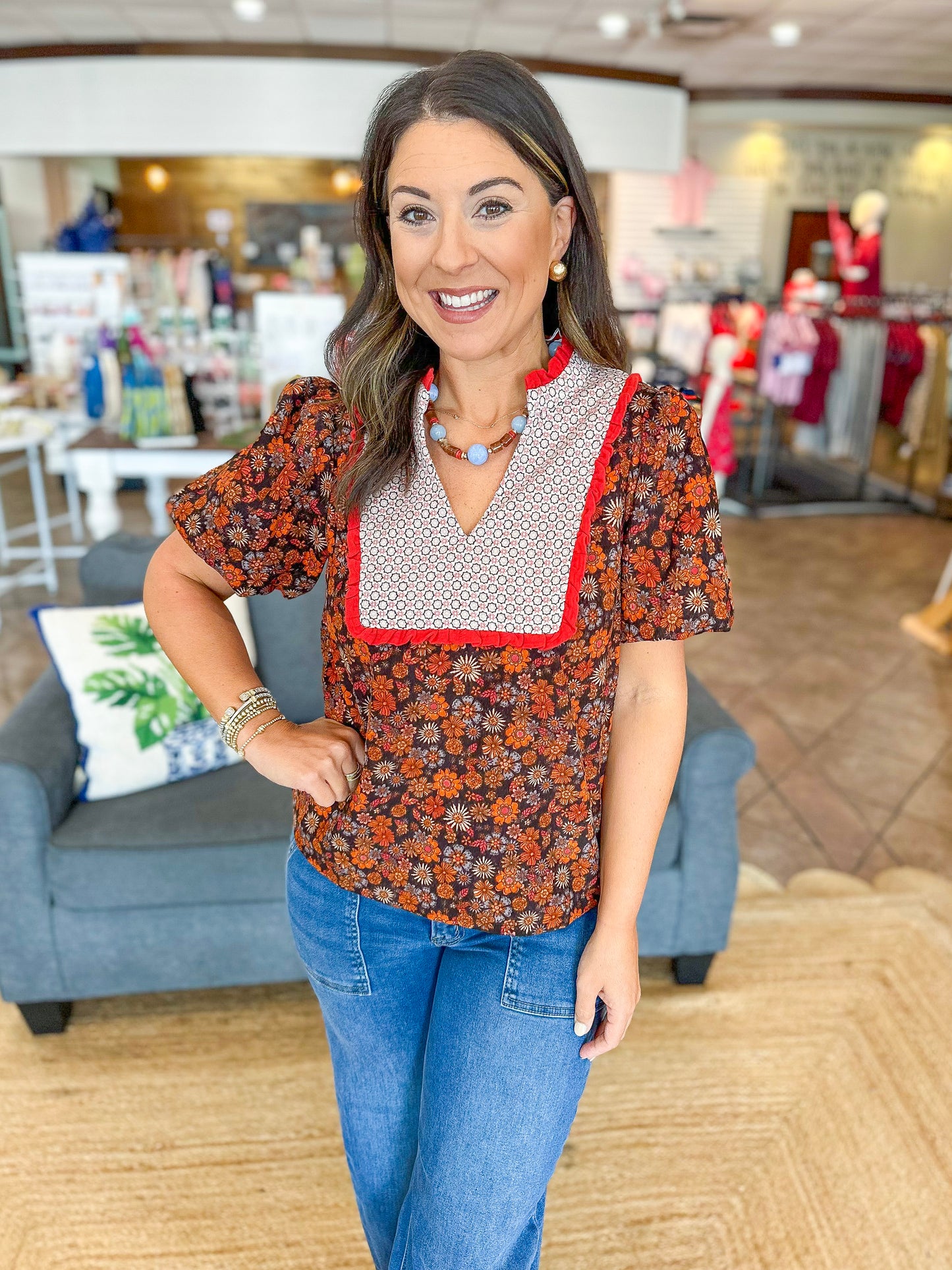 Spice Bloom Floral Top