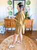 Birdie Bubble Short Set in Brown & Blue