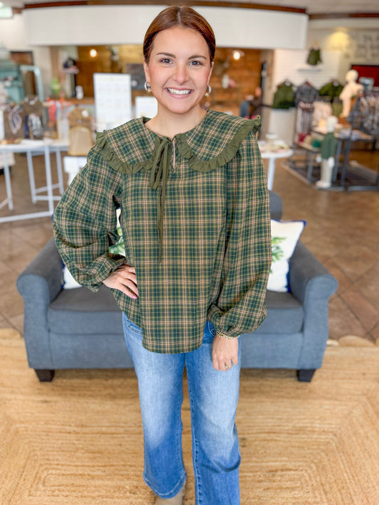 Tartan Season Top in Green