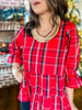 Ashford Plaid Top in Red