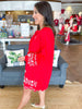 Harvest Petals Mini Dress in Red
