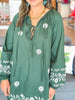 Harvest Petals Mini Dress in Green