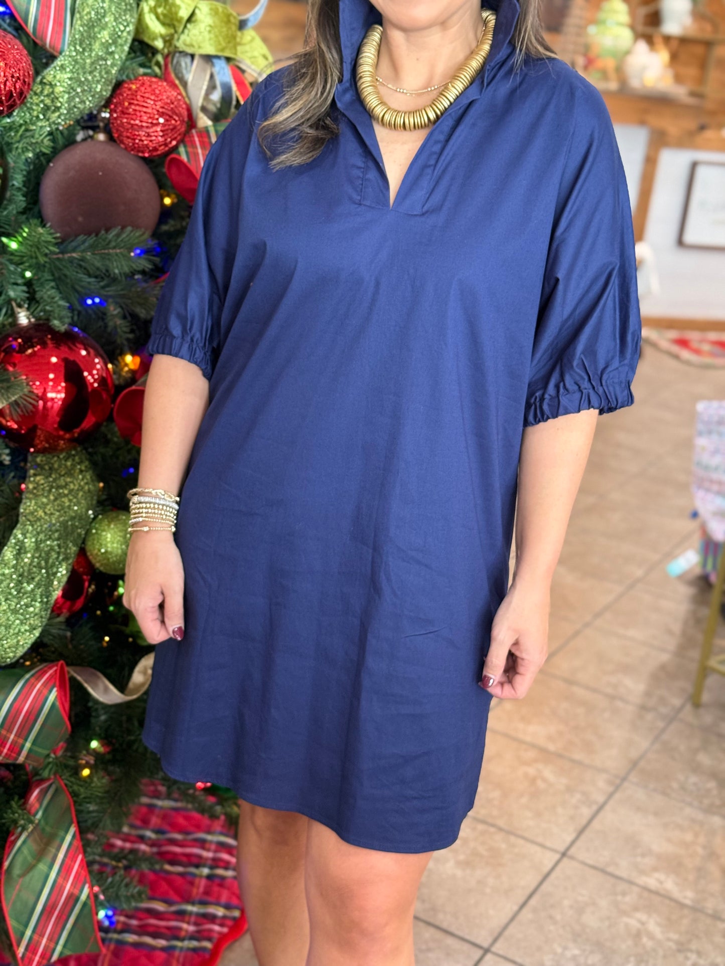 Adrienne Charlotte Dress in Navy
