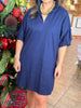 Adrienne Charlotte Dress in Navy