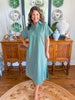 The Lexington Stripe Dress in Hunter Green