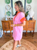 The Caroline Dress in Petal Pink & Orange