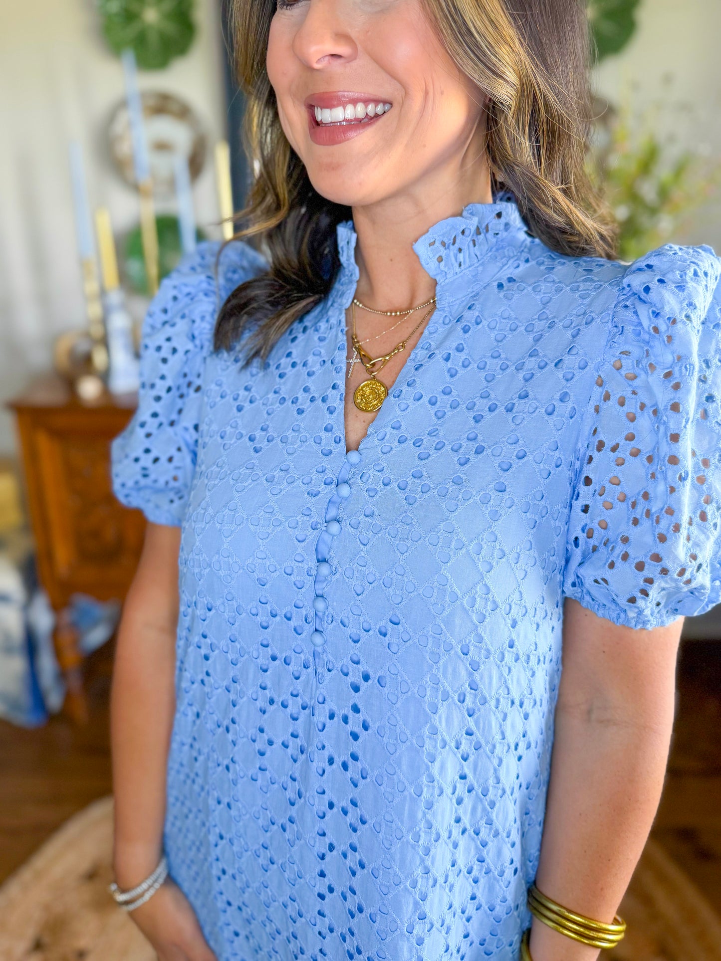 The Sweetwater Eyelet Midi Dress
