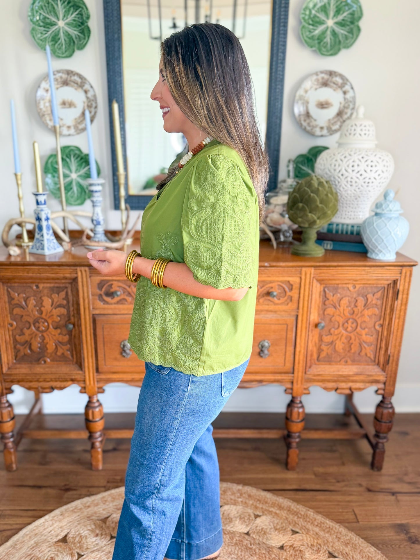 The Olive Lace Top
