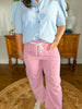 Prescott Stripe Denim Pants in Red