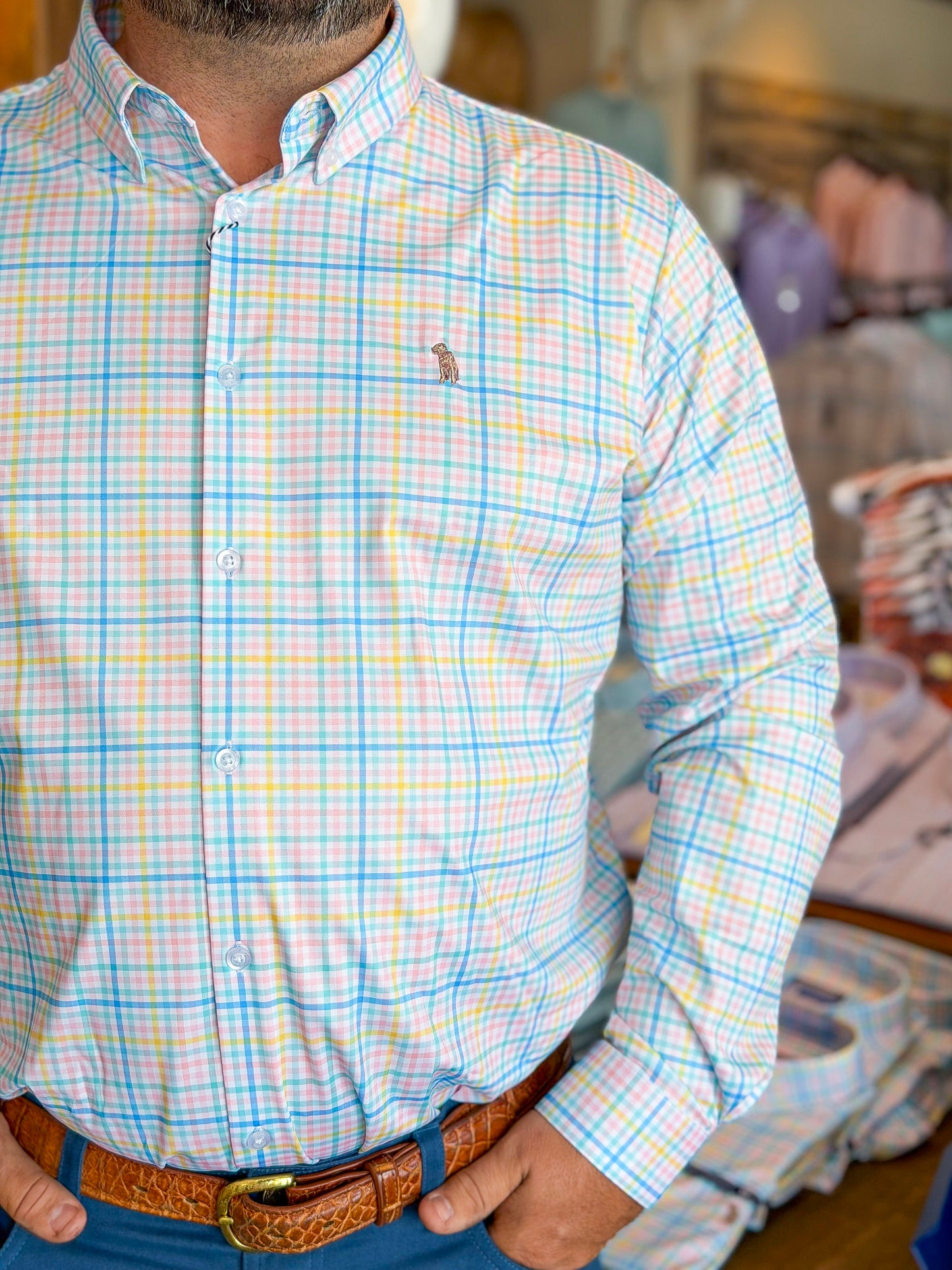 Southern Casanova | Performance Button Down in Sun Chaser Check