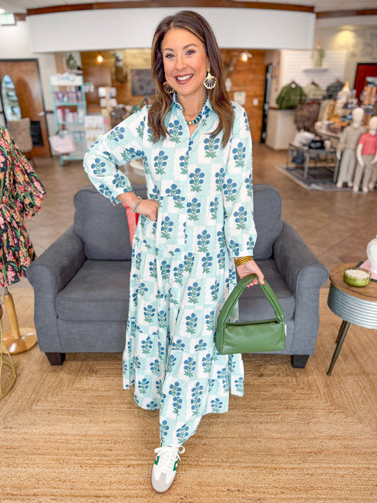 Garden Party Maxi Dress in Blue