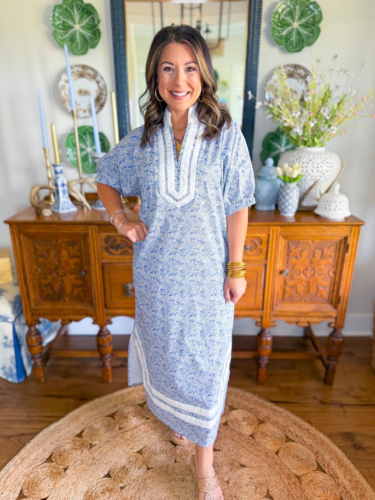 The Azure Garden Midi Dress