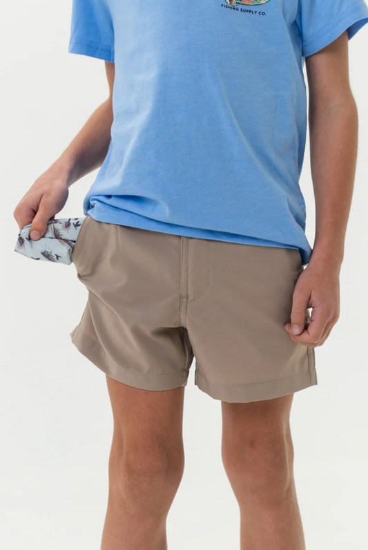 Burlebo Youth Everyday Short - Cobblestone Khaki - Duck Hunt Pocket