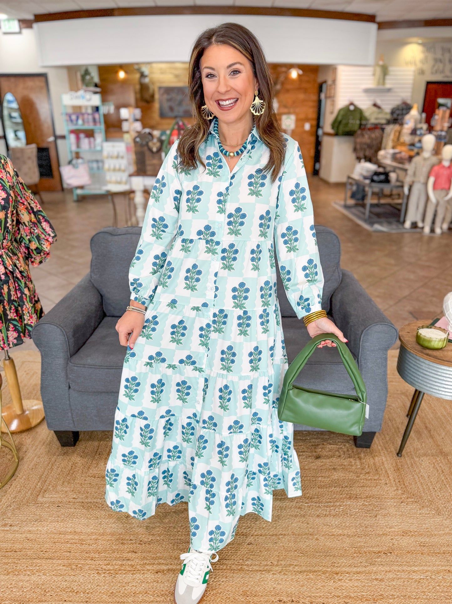 Garden Party Maxi Dress in Blue