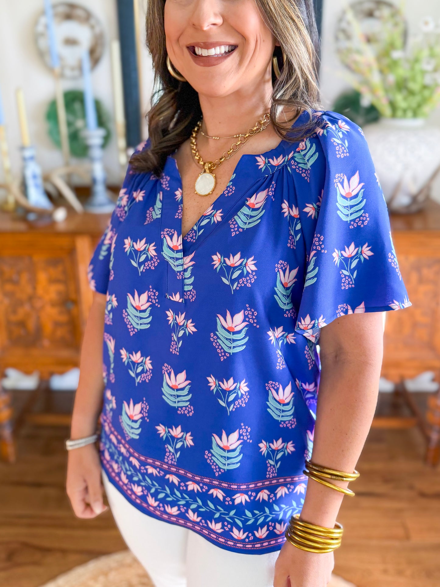 Mary Square | Lori Top in Petal Keepsake Blue