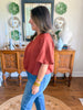Sienna Bubble Hem Top in Rust