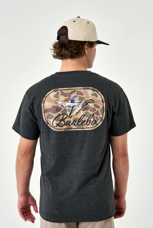 Burlebo Short Sleeve Tee - Ducks Flying In - Heather Black