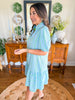 Mary Square I Nancy Dress in Garden Lace Blue