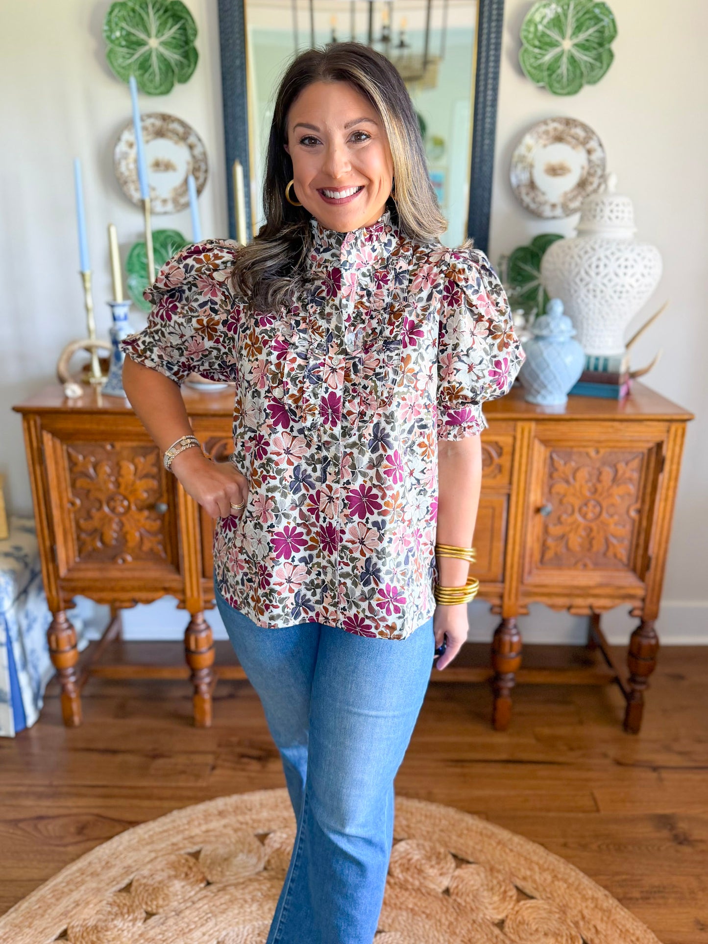 Mulberry Floral Top