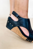 Carley Wedge in Black Smooth