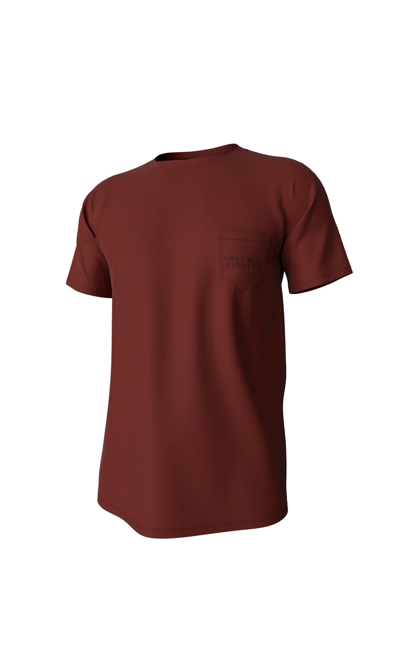 Southern Point Clay Shooting Short Sleeve Pocket Tee in Chili Oil