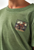 Burlebo Youth - Short Sleeve Tee - Duck Dog Stamp - Heather Olive