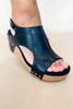 Carley Wedge in Black Smooth