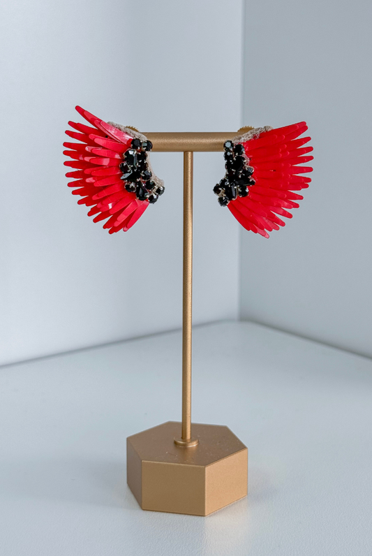 Mignonne Gavigan Mega Mini Madeline Earrings in Black & Red