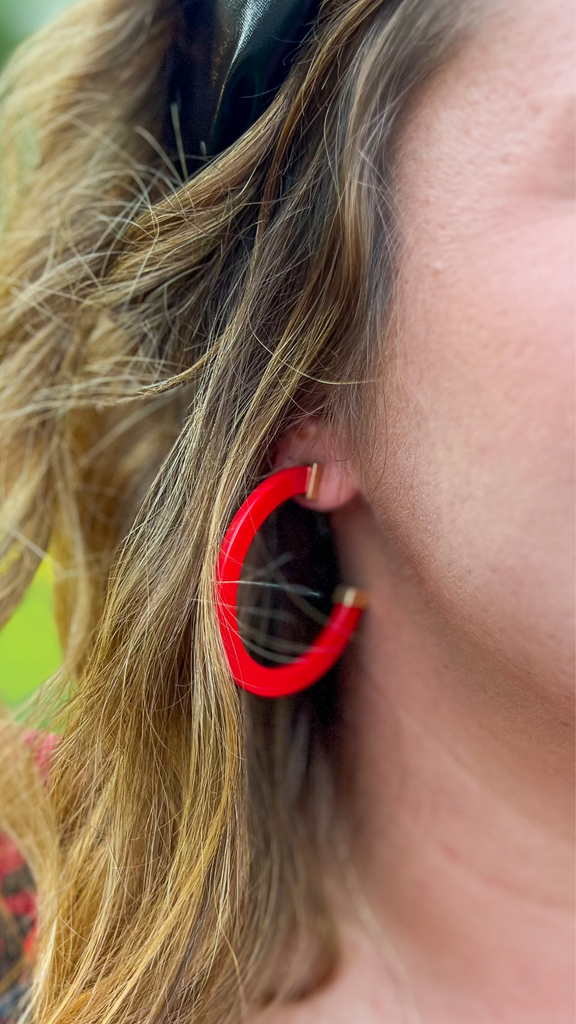 The Smart Large Earrings in Red