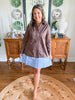 Caryn Lawn | Mini Mimi Dress in Mocha/Blue