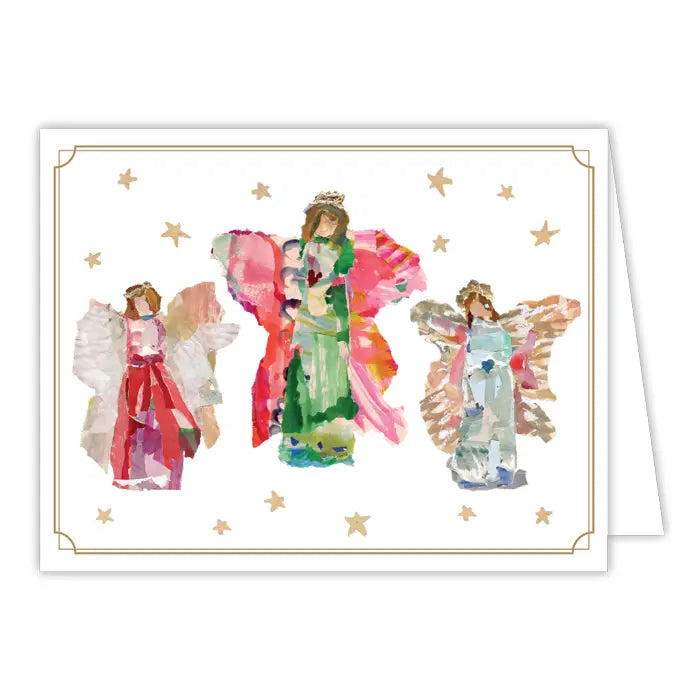 Angel Trio with Stars Greeting Card
