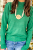 Everything You Need Sweater Top in Green