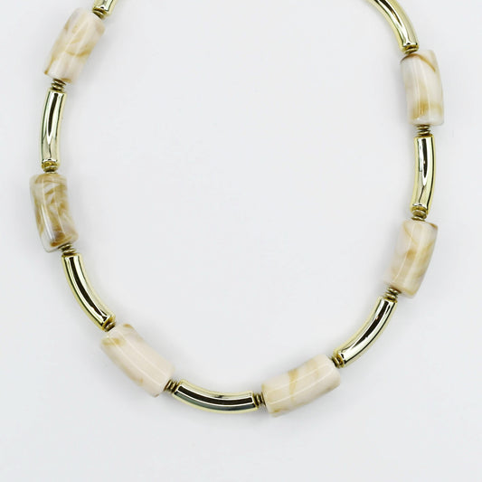 Worth Remembering Chunky Statement Necklace in White